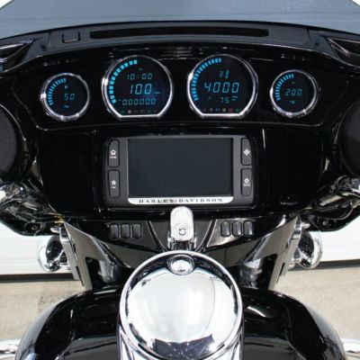 KOSO NORTH AMERICA ハーレー、ツーリングモデル用、4ピース デジタルメーターキット ブルー表示