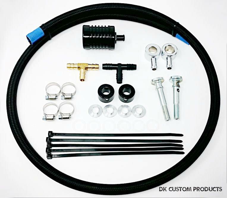 DK-Custom アレンネスINVERTED用 プレミアム・ブリーザーオイルキャッチタンク(ブラックステンレスホース)-02