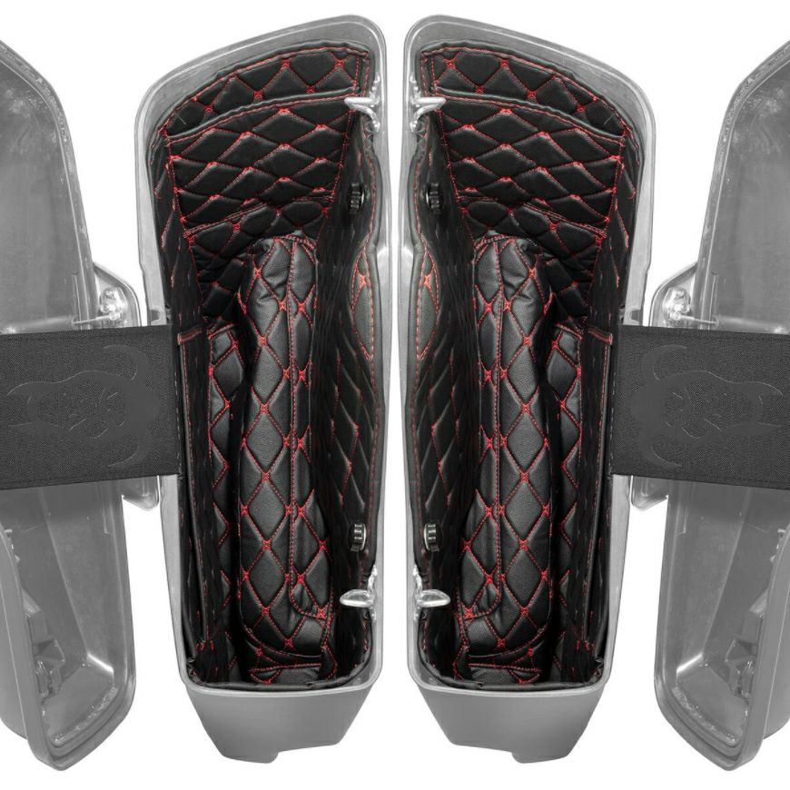 HOGWORKZ ストレッチサドルバッグ用ライナー ブラック/レッドステッチ-02