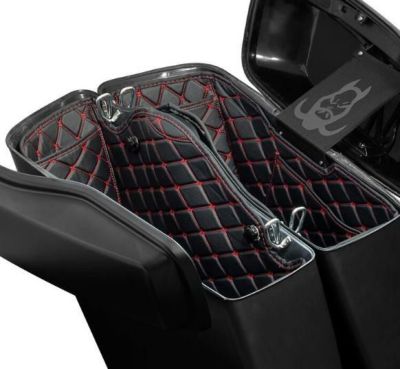 HOGWORKZ ストレッチサドルバッグ用ライナー ブラック/レッドステッチ