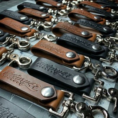 Factory47 レザーキーホルダー ダークブラウン