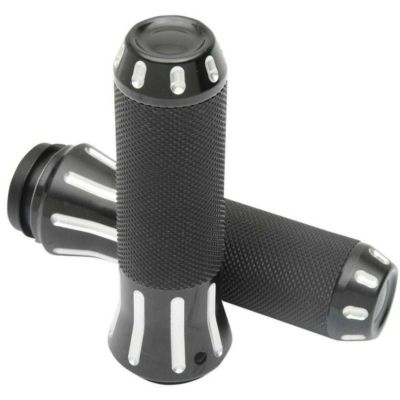Drag Specialties　COBRA グリップ　ブラック/クリア　電子制御スロットル車用