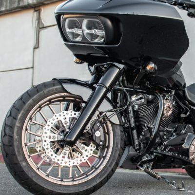 Arlen Ness フォークブーツカバー ブラックアノダイズ
