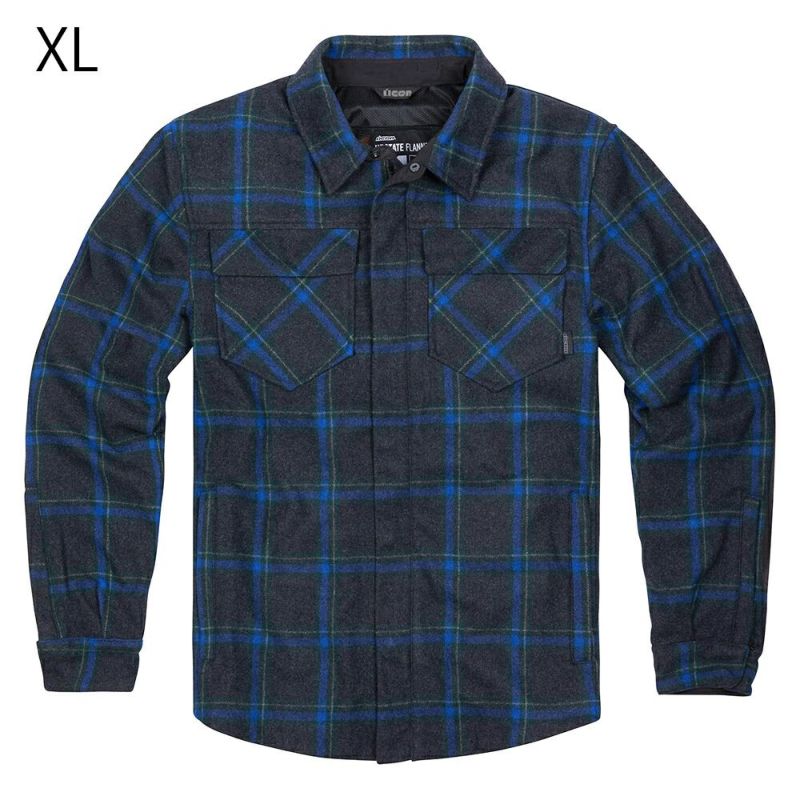 ICON アップステート ライディング・フランネルシャツ ブルー XL-01
