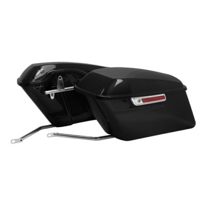 HogWorkz スタンダードサドルバッグコンバージョンキット クロームブラケット/ビビッドブラック
