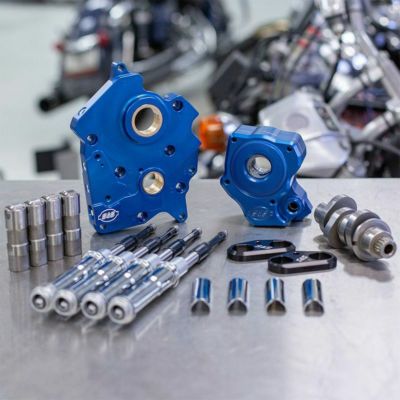 S&S チェーンドライブ・475カムチェストキット クロームプッシュロッドチューブ M8