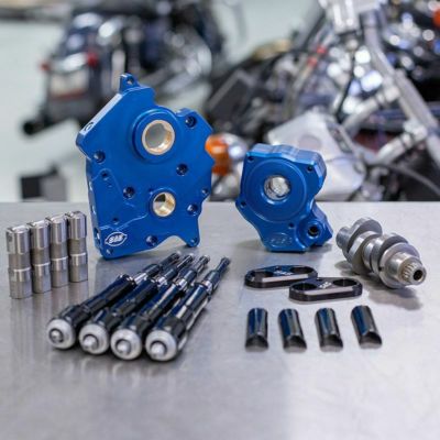 S&S チェーンドライブ・475カムチェストキット ブラックプッシュロッドチューブ M8