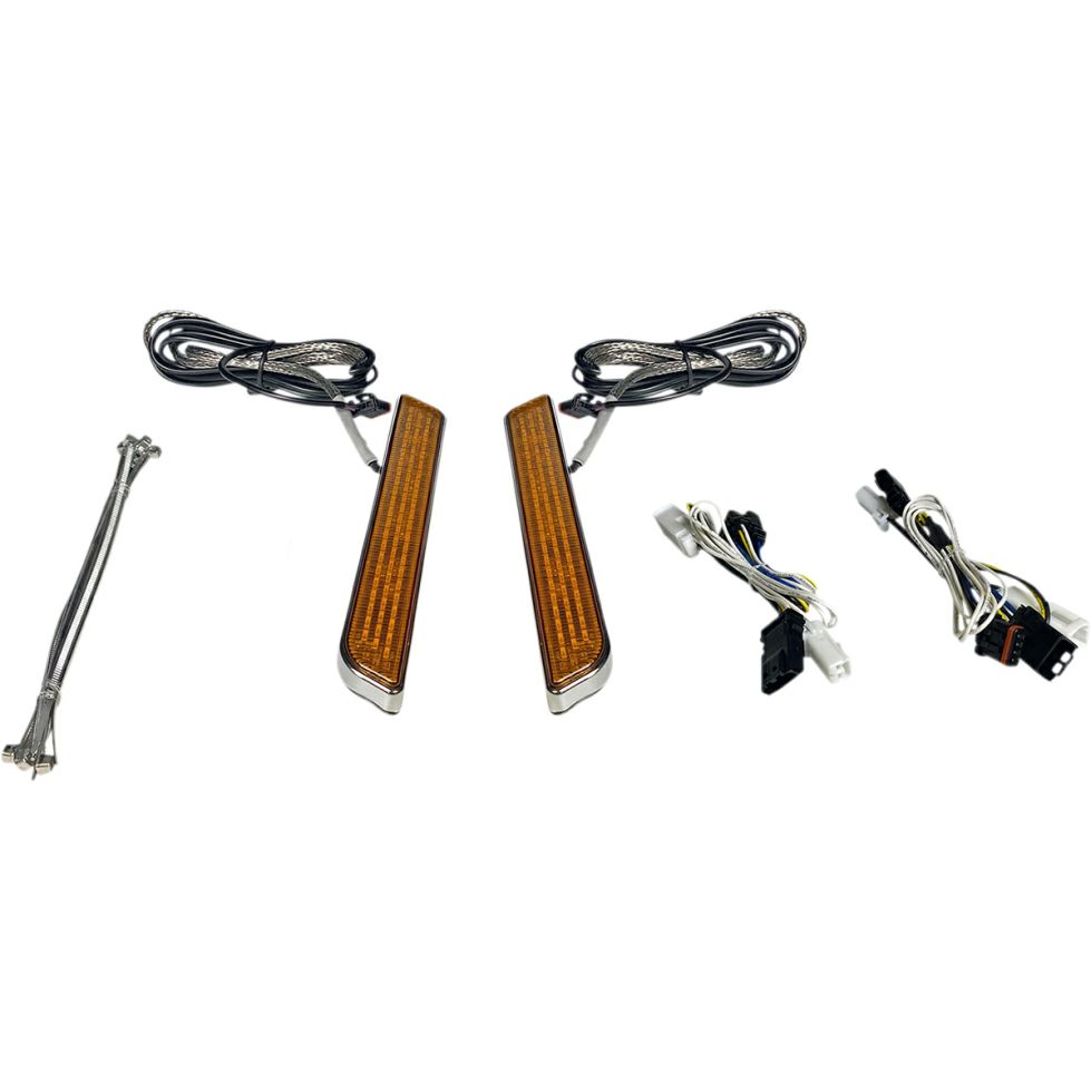 Custom Dynamics フロントフォークライト アンバー/クローム-01