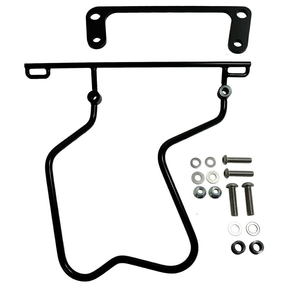 寺田モータース M8ソフテイル用サドルバッグサポート ブラック-01