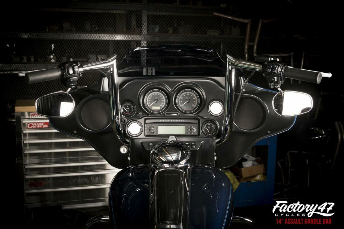 Factory47 ASSAULT ハンドルバー FLHX/FLHT クローム 14インチ-04