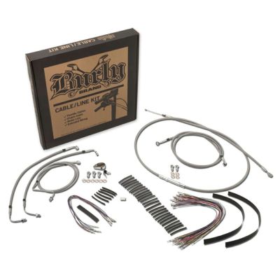 BURLY 13インチBagger Ape Hanger用 ケーブル/ブレーキラインキット ステンレス