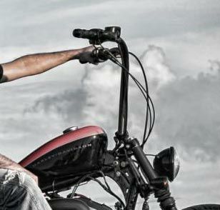 【SALE】LA Choppers ナイスカーブズ・1インチエイプハンドルバー　グロスブラック　16インチ