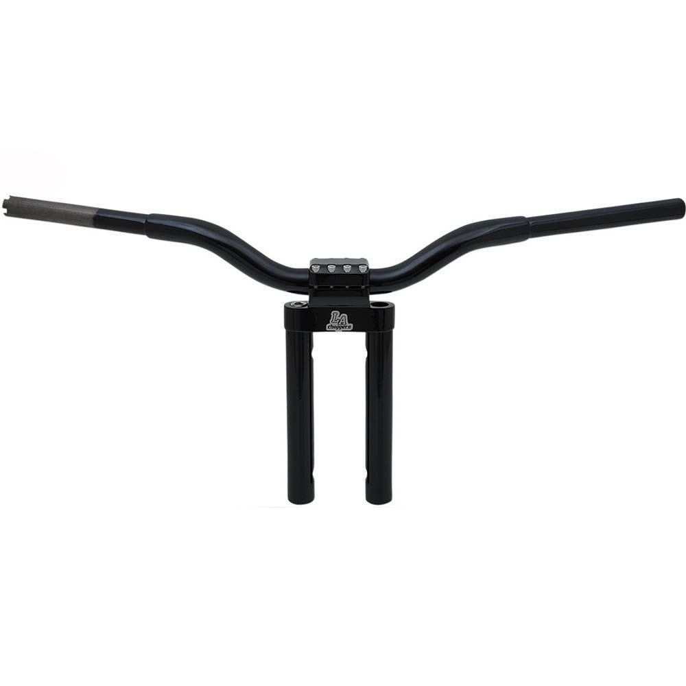 LAチョッパーズ ケージファイター Tハンドルバー ストレートライザー グロスブラック　10インチ-02