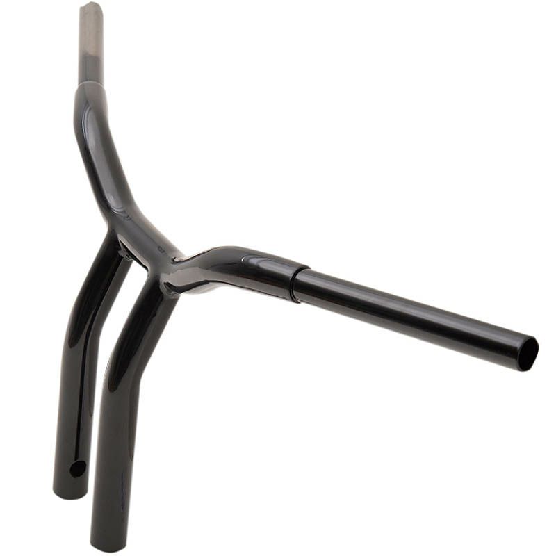 LA Choppers ワンピース ケージファイター Tハンドルバー プルバックライザー　グロスブラック　12インチ-02