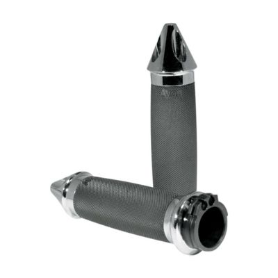 AVON GRIP　スパイクエンド・ハンドグリップ　クローム　ケーブルスロットル車