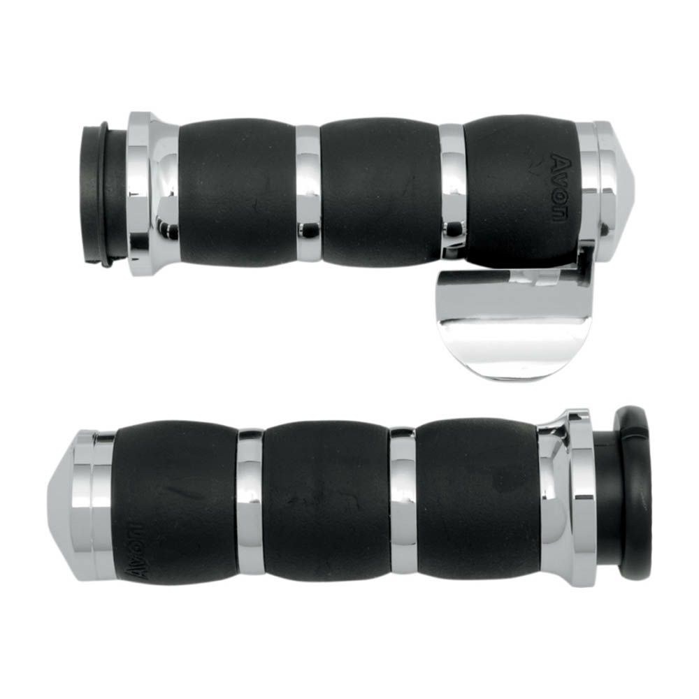 AVON GRIP　ビロード・エアクッション・ハンドグリップ　クローム　スロットルボス付-01