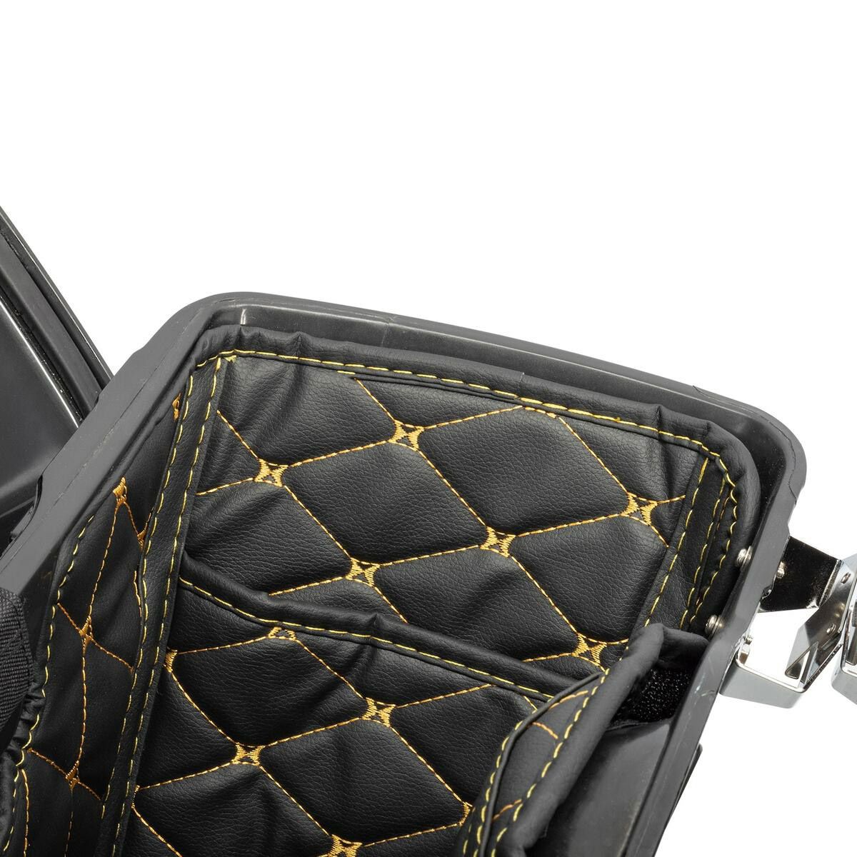 HOG WORKZ ストレッチサドルバッグ用ライナー ブラック/ゴールドステッチ-03