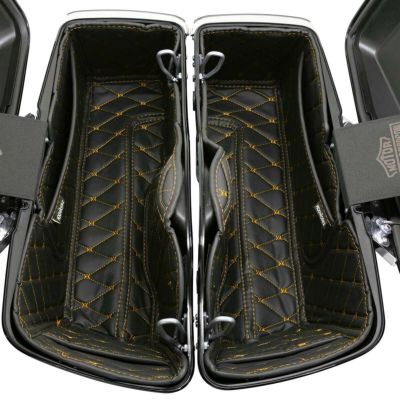 HogWorkz スタンダードサドルバッグ用ライナー ブラック/ゴールドステッチ