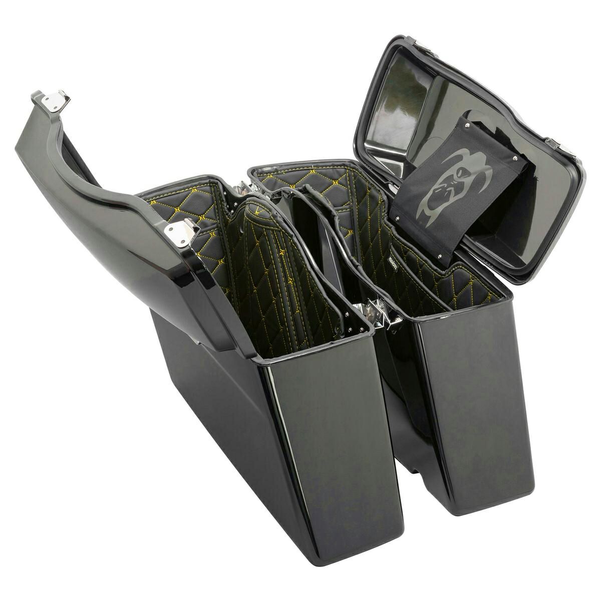 HOG WORKZ スタンダードサドルバッグ用ライナー ブラック/ゴールドステッチ-01