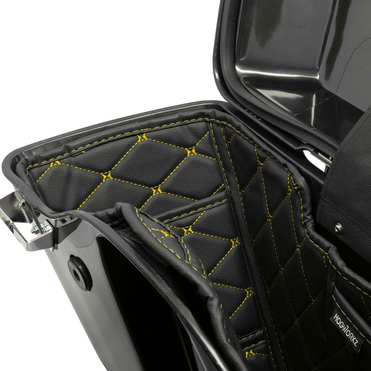 HOG WORKZ スタンダードサドルバッグ用ライナー ブラック/ゴールドステッチ-05