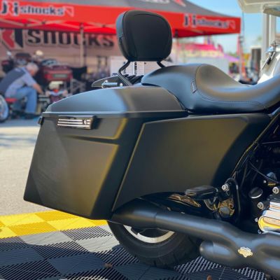 HogWorkz SCOOP DADDY・4インチストレッチサドルバッグ用サイドカバー デニムブラック