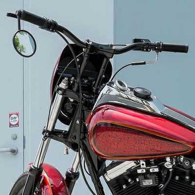 Biltwell トラッカーハンドルバー ディンプル付 ブラック-01