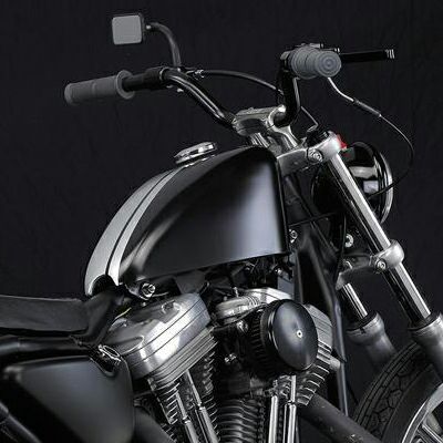 Biltwell トラッカー・ハイハンドルバー ディンプル付 ブラック-01