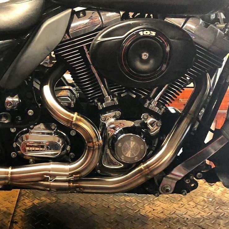 SAWICKI ミッドレングス・2in1フルエキゾーストマフラー ブラッシュ/キャノンエンド M8ツーリング-02