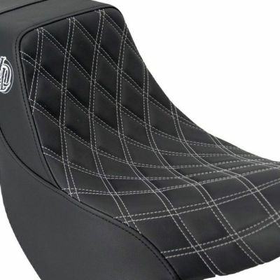 Lucky Daves M8ソフテイル・ストリートボブ シート ダブルダイアモンド グレーステッチ