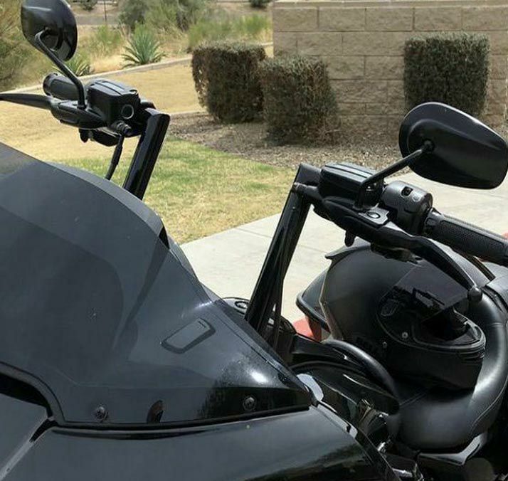 FXRディビジョン モーターウィッチ・ロードグライド ハンドルバー グロスブラック 14インチ-04
