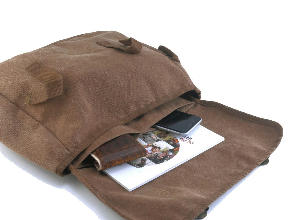 DIN マーケット キャンバス サドルバッグ カーキ-05