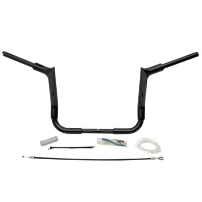 Fat Baggers 1.5インチ・ポインテッドトップ ハンドルバー ケーブル付キット 12インチ ブラック