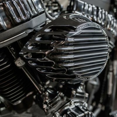 Rough Crafts フィンデザイン・エアクリーナー スポーツスター用 ブラック