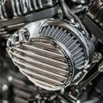 Rough Crafts フィンデザイン・エアクリーナー ツインカム・ケーブルスロットル用 クローム