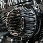 Rough Crafts フィンデザイン・ラウンドエアクリーナー ツインカム・電子制御スロットル用 ブラック
