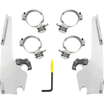 【セール】メンフィスシェード FAT/SLIM用 デタッチャブルマウントキット ポリッシュ　ソフテイル 2018～ FXLR、ダイナ 2014～2017 FXDL
