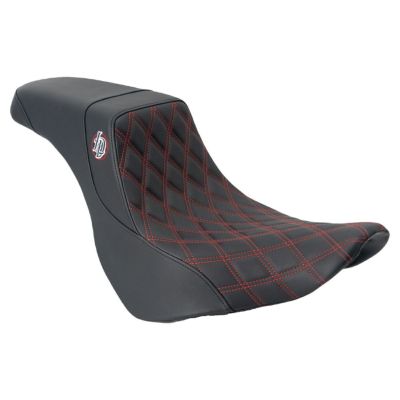 Lucky Daves M8ローライダーシート レッドダブルダイアモンドステッチ