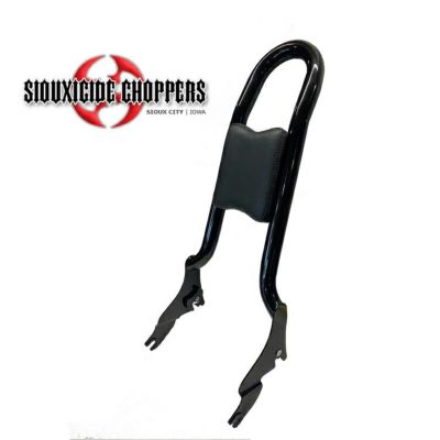 ツーリング用デタッチャブル バックレスト キングコブラ 22インチ高  1.5インチ径 ブラック パッド付 Siouxside Choppers