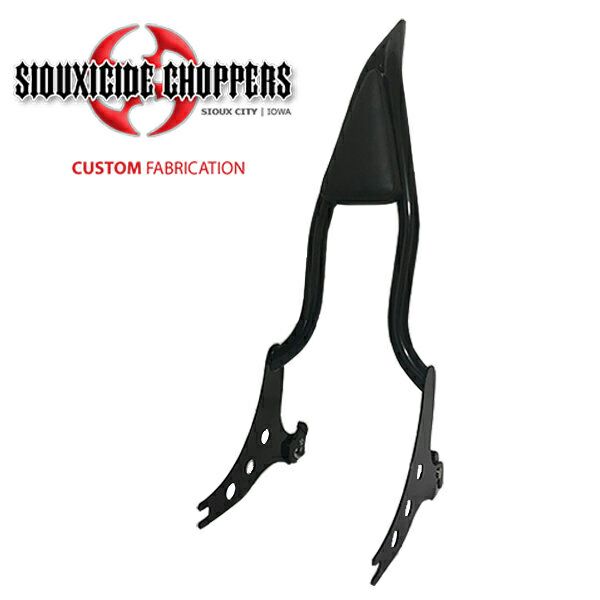 Siouxside Choppers デタッチャブルバックレスト 22インチ ブラック SOFTAIL-03