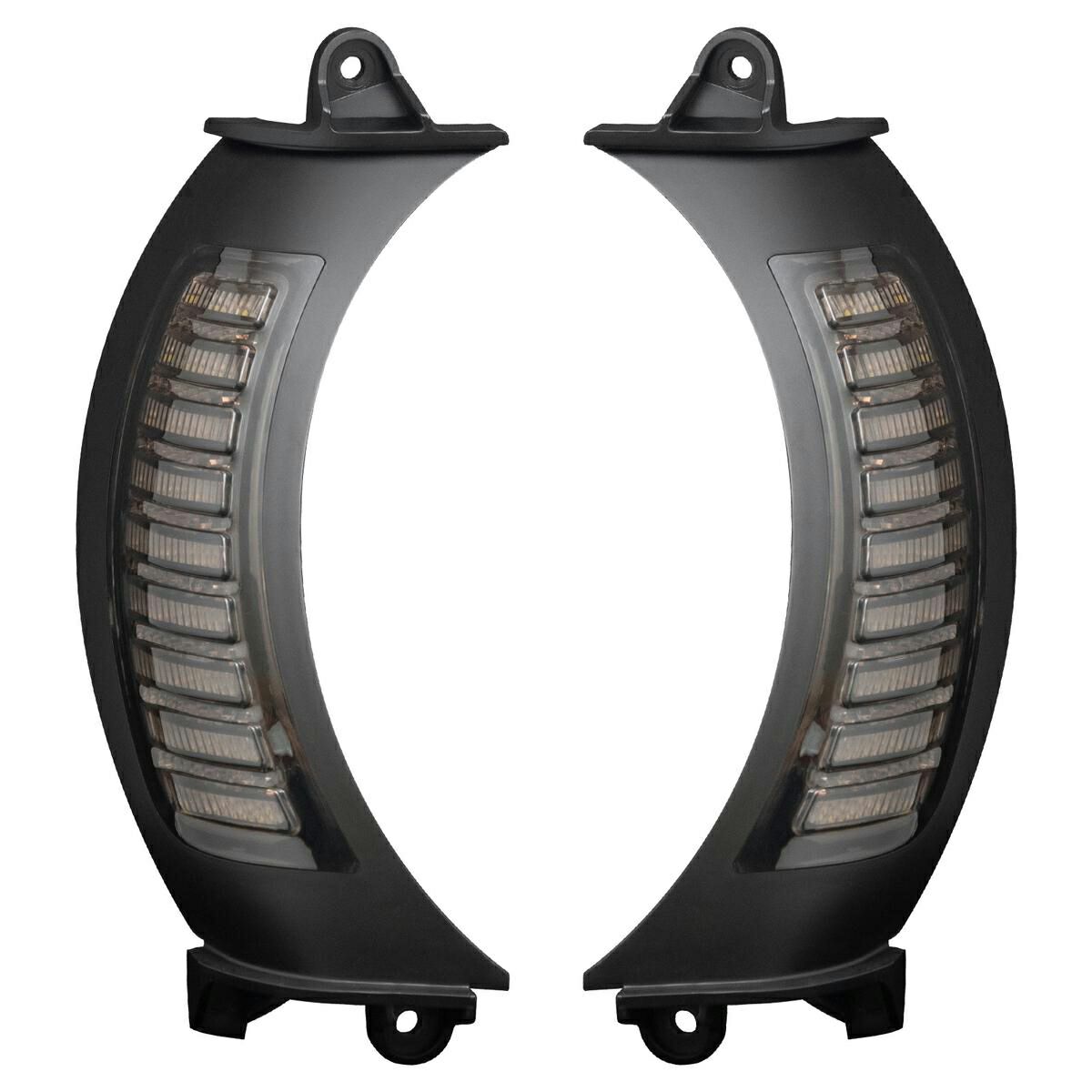 HOG WORKZ Visionz ベントインサートLEDターンシグナル/ドライビングライト スモーク ロードグライド-04