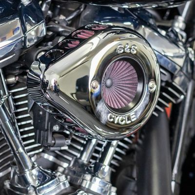 【SALE】170-0717A: S&S Air Stinger ティアドロップ・ステルスエアクリーナー クローム M8用