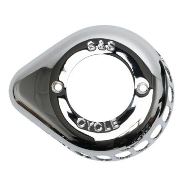 【SALE】S&S Air Stingerエアクリーナー用 ティアドロップカバー クローム
