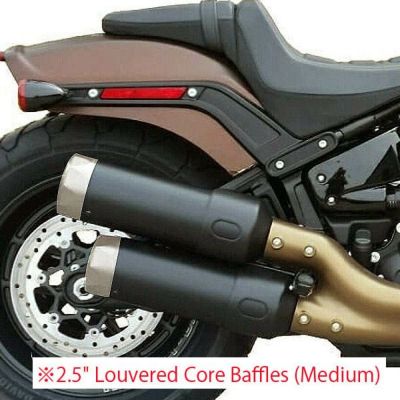 TABパフォーマンス FXFB ブラック スリップオンマフラー　クロームストレートエンド 2.5インチバッフル