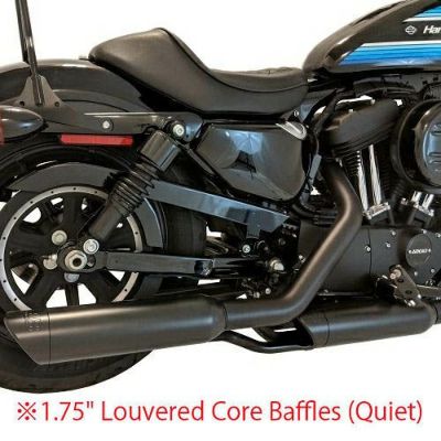 スポーツスター用TABパフォーマンス スリップオンマフラー スラッシュカット ブラック 1.75インチバッフル