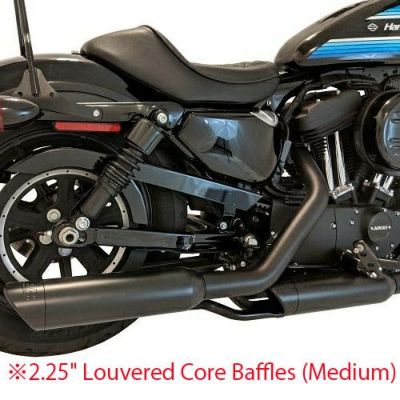 スポーツスター用TABパフォーマンス スリップオンマフラー スラッシュカット ブラック 2.25インチバッフル