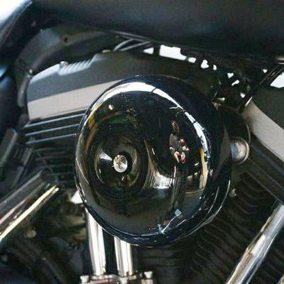 キャブレター車スポーツスター用エアクリーナー 「60ラウンド」 黒ツヤ モーターステージ