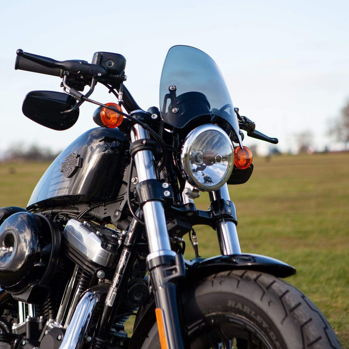 DART クラシック・フライスクリーン SPORTSTER48　49㎜フォーク車用 ぺトロールブルー(ライトスモーク)-04