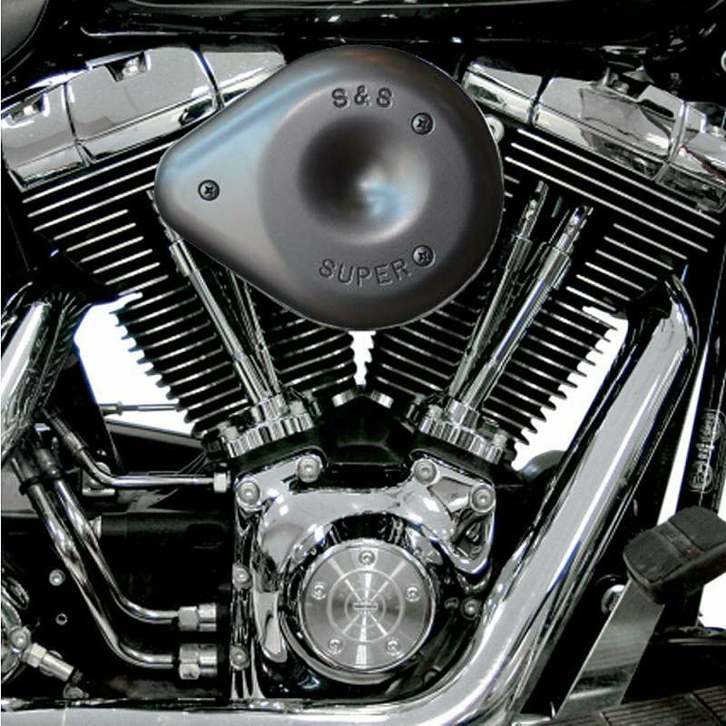 S＆S ティアドロップ エアクリーナーセット(ツヤ消し黒パウダーコート)ツインカム1