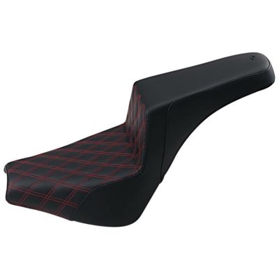 Saddlemen ステップアップ シート ゲル入り レッドダブルダイアモンドステッチ