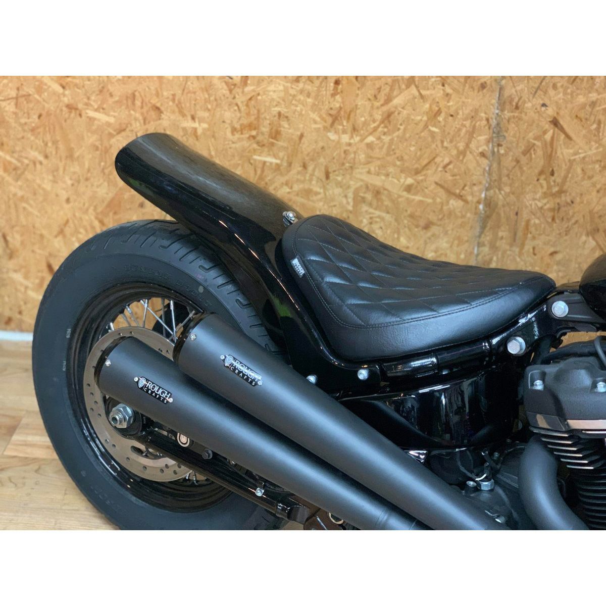 Rough Crafts ロングダックテイル リアフェンダーキット ブラック-04